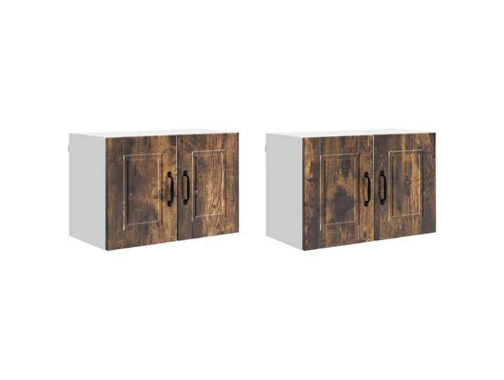 IBUQDDV Wandschrank Porto 2 STK. Geräucherte Eiche Holzwerkstoff Küche,Stauraum,Fächer,Ablagen,Wandmontage,Innenbereich,modern,klare Linien