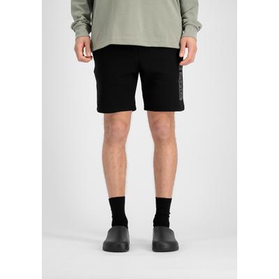 Shorts ALPHA INDUSTRIES "Alpha Puff Print Short", Herren, Gr. L, Normalgrößen, schwarz, Obermaterial: 80% Baumwolle, 20% Polyester, Hosen Shorts
