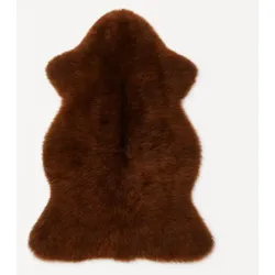 SCHAFFELL Natur Lammfell Weich Flauschig Wohnteppich, Braun, ca. 110 cm