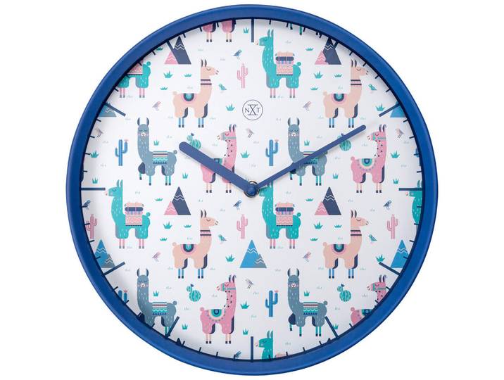 Nextime Wanduhr, Blau, Mehrfarbig, Kunststoff, 30x30x5.5 cm, RoHS, CE, Dekoration, Uhr, Wanduhren