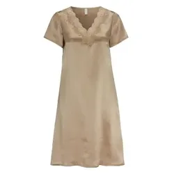 Damella Woven Silk Plain Nightdress Nougat Seide Medium Damen