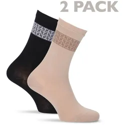 2er Pack Tamaris Comfort Socken Damen 9799 - black/sand 39-42