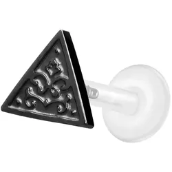 PTFE Labret mit Innengewinde + Titan-Aufsatz DREIECK
