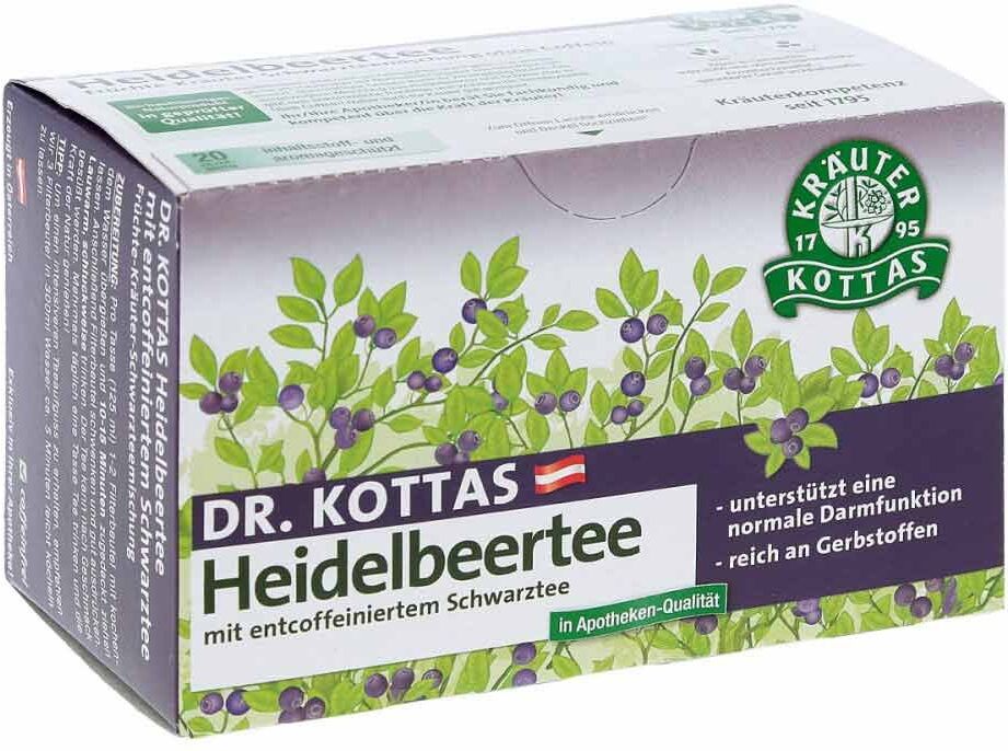 DR. KOTTAS Heidelbeertee mit entkoffeiniertem Schwarztee Filterb 20stk