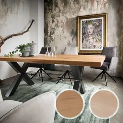 Massivholz »Illinois« Tabula Rasa Esstisch 4 cm / aufgedoppelt / Wildeiche white-wash / 160x90 cm