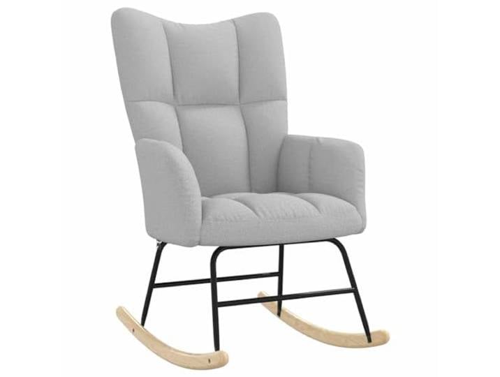smnyxs Schaukelstuhl, Wolkengrau, aus Polyestergewebe mit Holzstruktur Gepolsterte Sitzfläche, bequeme Rückenlehne, weiche Armlehnen, regelmäßiges Schaukeln, Wohn- oder Esszimmer