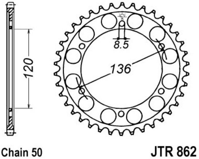 Kettenrad JT JTR862,45