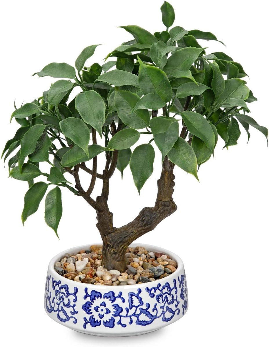 Kunstmatige bonsai boom met keramische pot voor decoratie in de woonkamer, slaapkamer of badkamer
