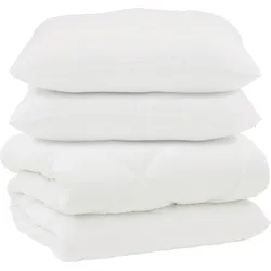 vidaXL Decke mit Kissen 3 pcs Weiß Mikrofaser und Daunenfedern