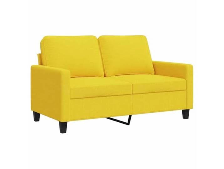 GHVBNMF 2-Sitzer Sofa Stoff Polstersofa Couch Hellgelb 138x77x80 cm Gemütlicher Zweisitzer mit Metallgestell und dicker Polsterung für Wohnzimmer, Arbeitszimmer oder kleinere Räume.