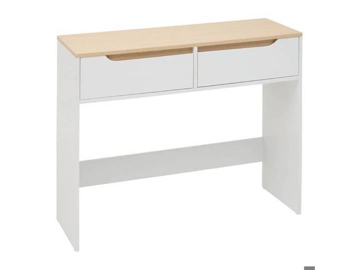 Console Luma rectangulaire 34x100cm 2 tiroirs blanc - 5five