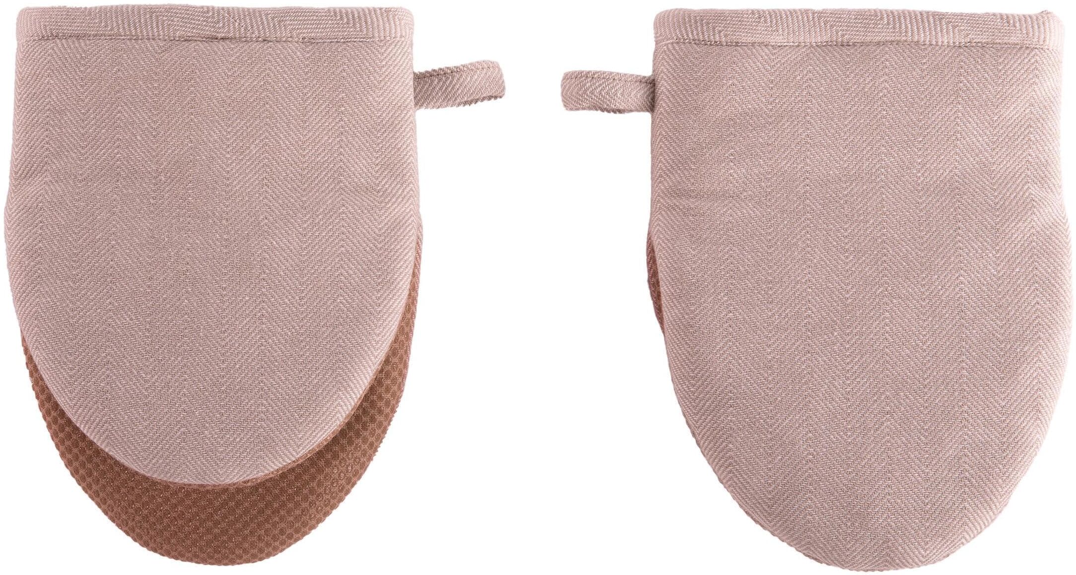 Topfhandschuhe "Tiseco Ruga", rosa (altrosa), B:14cm L:20cm, Baumwolle, Topflappen, Topfhandschuhe altrosa Einheitsgröße