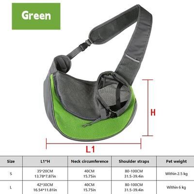 Uplift Treasures Breathable Dog Sling Carrier Backpack green l
