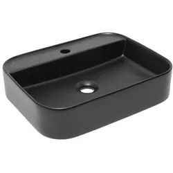 Aufsatzwaschtisch SAT Infinitio 50x40 cm ohne Überlauf schwarz SATINF4050BKM