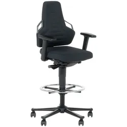 Carmen BIMOS NEXXIT 3 9031 Ergonomischer Industriestuhl mit 4D-Armlehnen – Schwarz