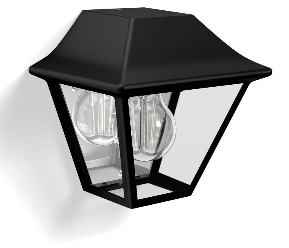 Philips Wandlamp Alpenglow zwart met aluminium en glas