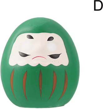 Inspire Picks Mini Ceramic Daruma Doll Japanese Lucky Charm Fortune Ornament green