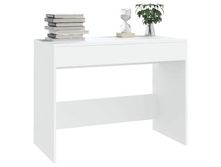 Blanc MEUBLE INFORMATIQUE (1 Personne）- Capacité 60 kg - Bureau secrétaire rectangulaire Blanc 101x50x76 5cm Aggloméré 2057268050