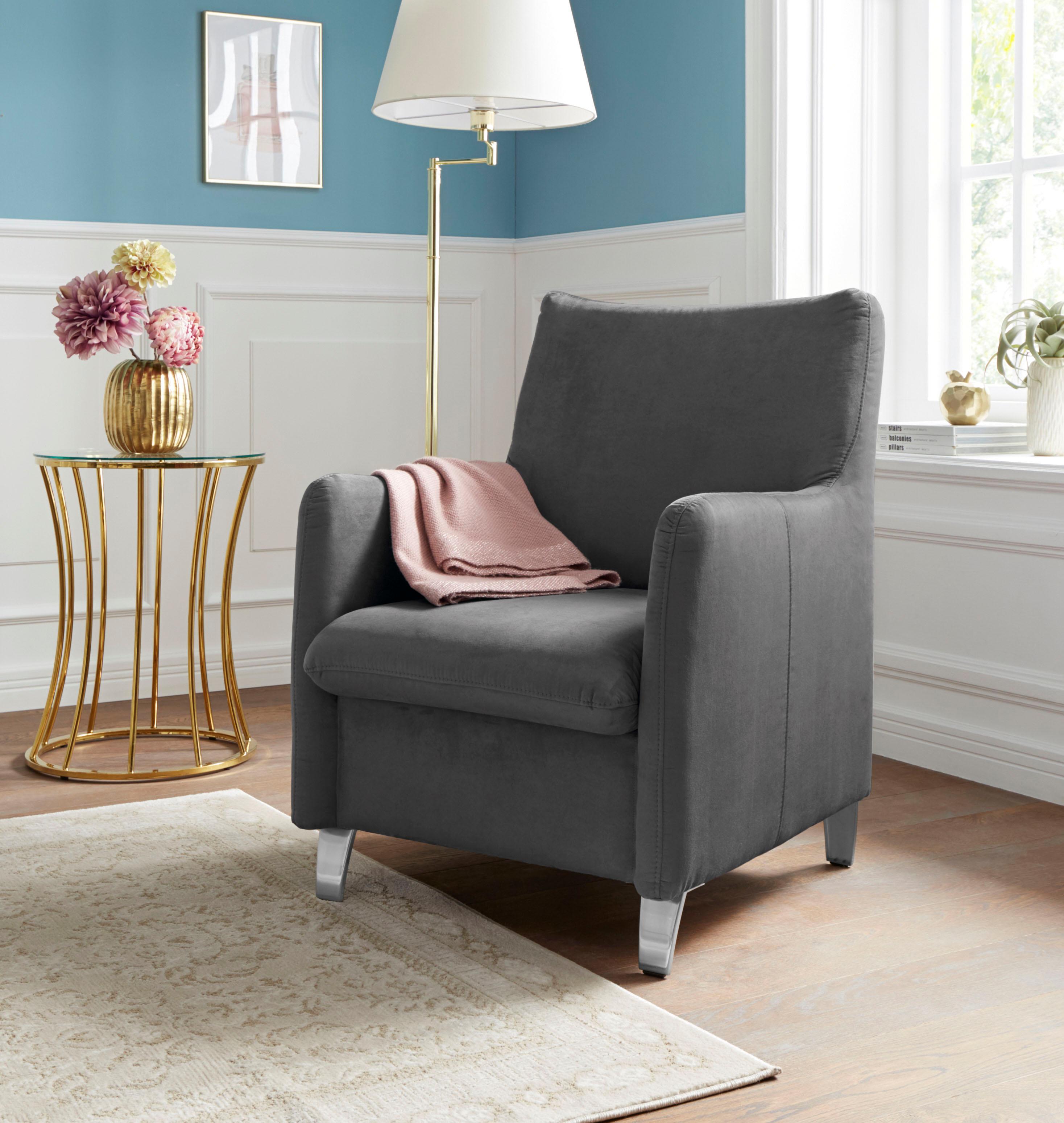 Sessel SIT & MORE "Daytona", grau (graphit), B:70cm H:95cm T:76cm, Struktur (100% Polyester);Luxus-Microfaser ALTARA NUBUCK (100% Polyester);Luxus-Microfaser weich (98% Polyester, 2% Polyamid), Sessel, Sessel graphit Luxus-Microfaser ALTARA NUBUCK®, B/H/T