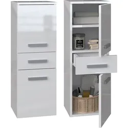 Badezimmer-Hochschrank Nel V DDS WEISS HOCHGLANZ