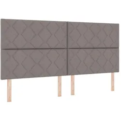 vidaXL, Boxspringbett, Boxspringbett Mit Matratze & Led Stoff Taupe (200 x 200 cm)
