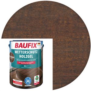 Baufix Holzlasur Wetterschutz-Holzgel, 5,0l, innen & außen, wetterfest, palisander