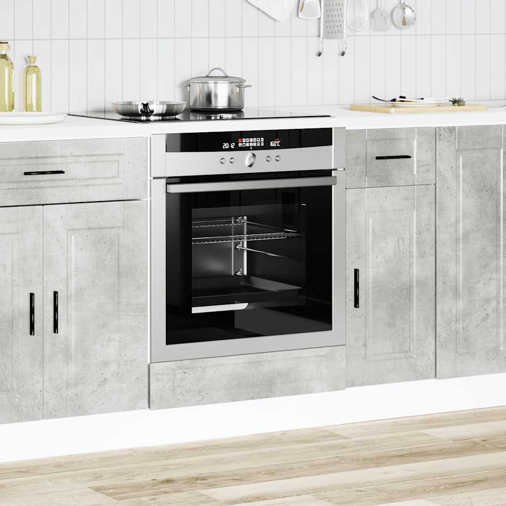 vidaXL Armoire à four Porto gris béton bois d'ingénierie