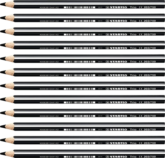 STABILO Trio dick - 12er Pack - schwarz