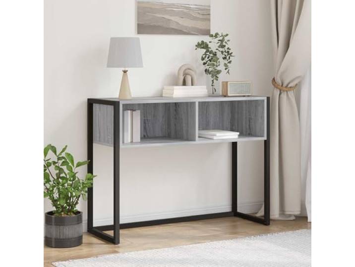 TEKGHUT Beistelltisch Sonoma 100 x 36 x 75 cm Holzwerkstoff mit Stahlbeinen Rechteckig, robuste Stahlbeine, pflegeleicht, laminierte Oberfläche, freistehend, vielseitig