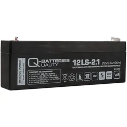 Q-Batteries 12LS-2.1 | 12V 2,1Ah Blei-Vlies Akku / AGM VRLA VRLA mit VdS