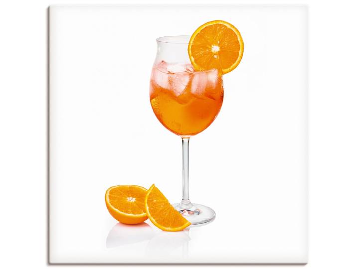 Wandbild ARTLAND Aperol Spritz mit einer Scheibe Orange , orange (farbe bild(er): orange), B:30cm H:30cm, Bilder, Wandbild, als Leinwandbild, Poster in verschied. Grössen
