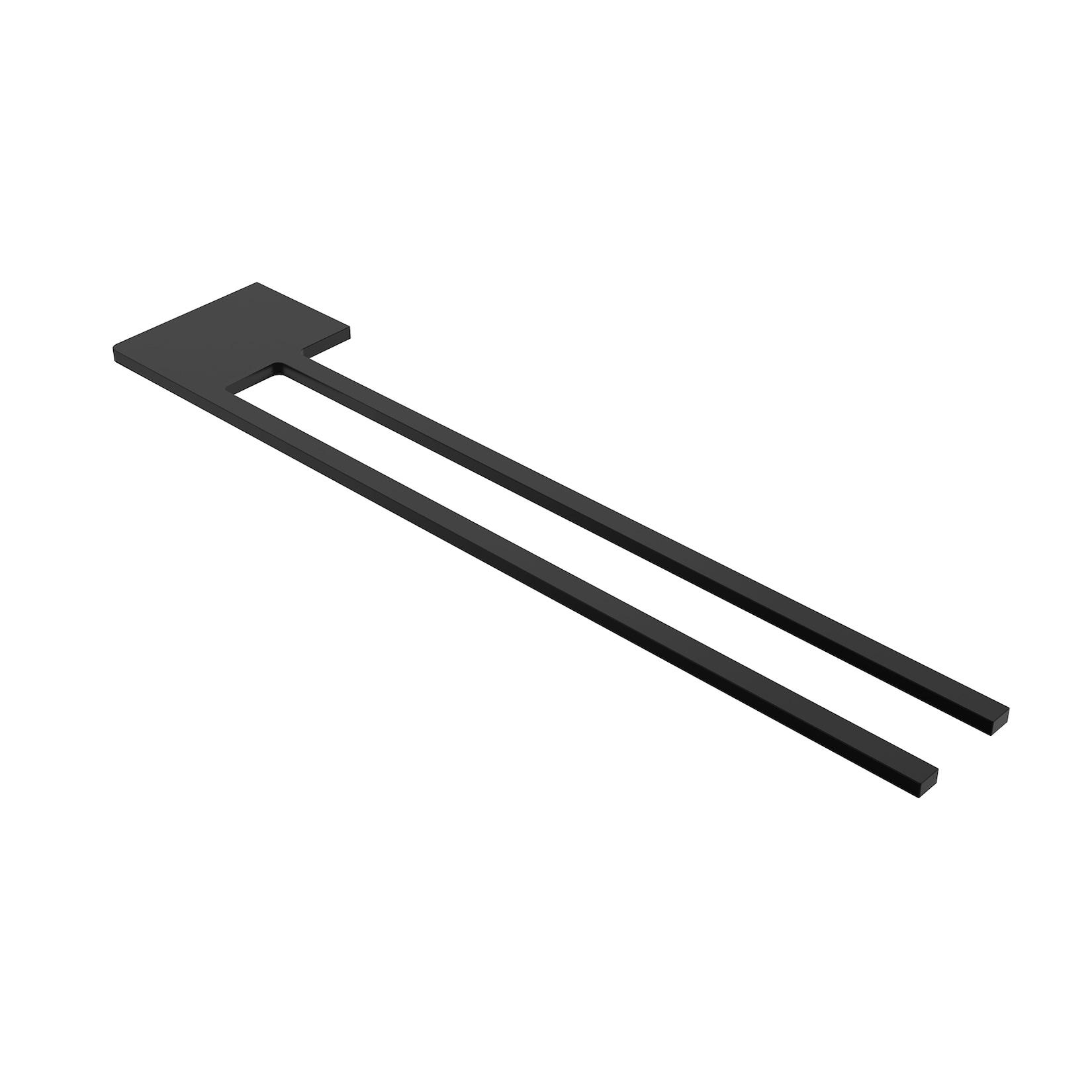 kalb Handtuchhalter Slim mit zwei Stangen für Waschtisch, schwarz, Aluminium, Länge: 400mm, Höhe: 6mm, Tiefe: 80mm
