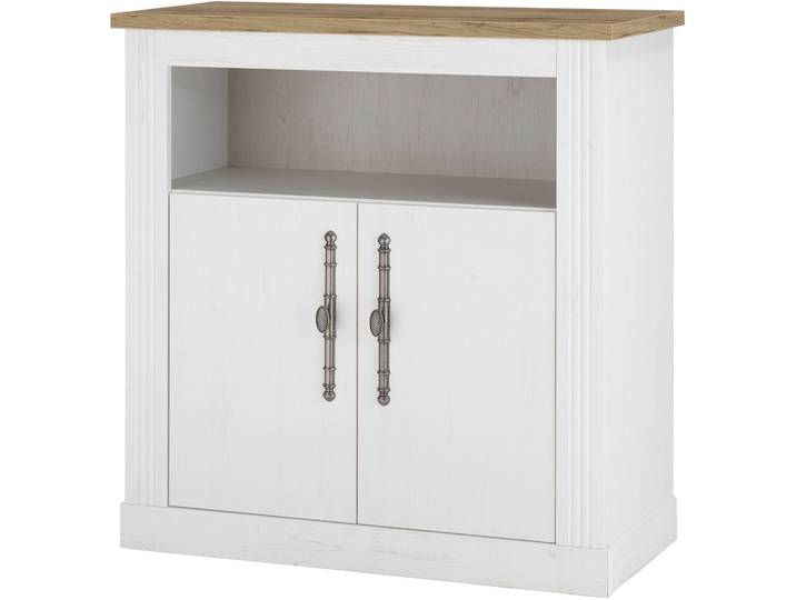 Kommode GOODPRODUCT WESTMINSTER , weiss (pinie weiß, wotan eiche), B:92cm H:95cm T:45cm, Sideboards, Kommode, im romantischen Landhausstil
