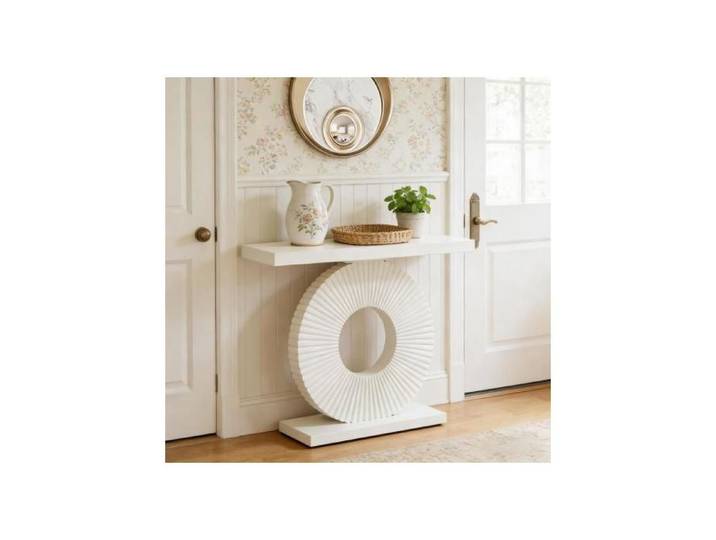 Table Console étroite 100 x 30 x 79 cm Table d'entrée Élégante Console Meuble avec Rangement pour Couloir Salon Bureau Blanc