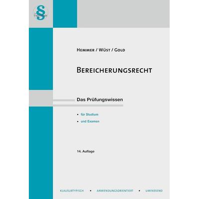 Bereicherungsrecht, Paperback von Karl-Edmund Hemmer,Achim Wüst,Ingo Gold, Hemmer/Wüst