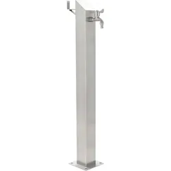 vidaXL Garten-Wassersäule Edelstahl Quadratisch 95 cm