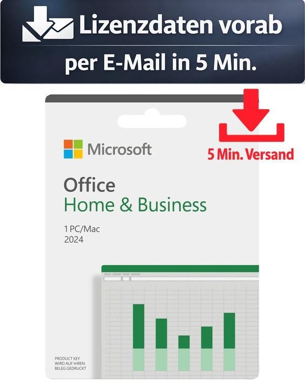 Microsoft Office 2024 Home & Business MUI/EU (1 Device - perpetual) EU ESD 5 Min. Versand als Download per Mail