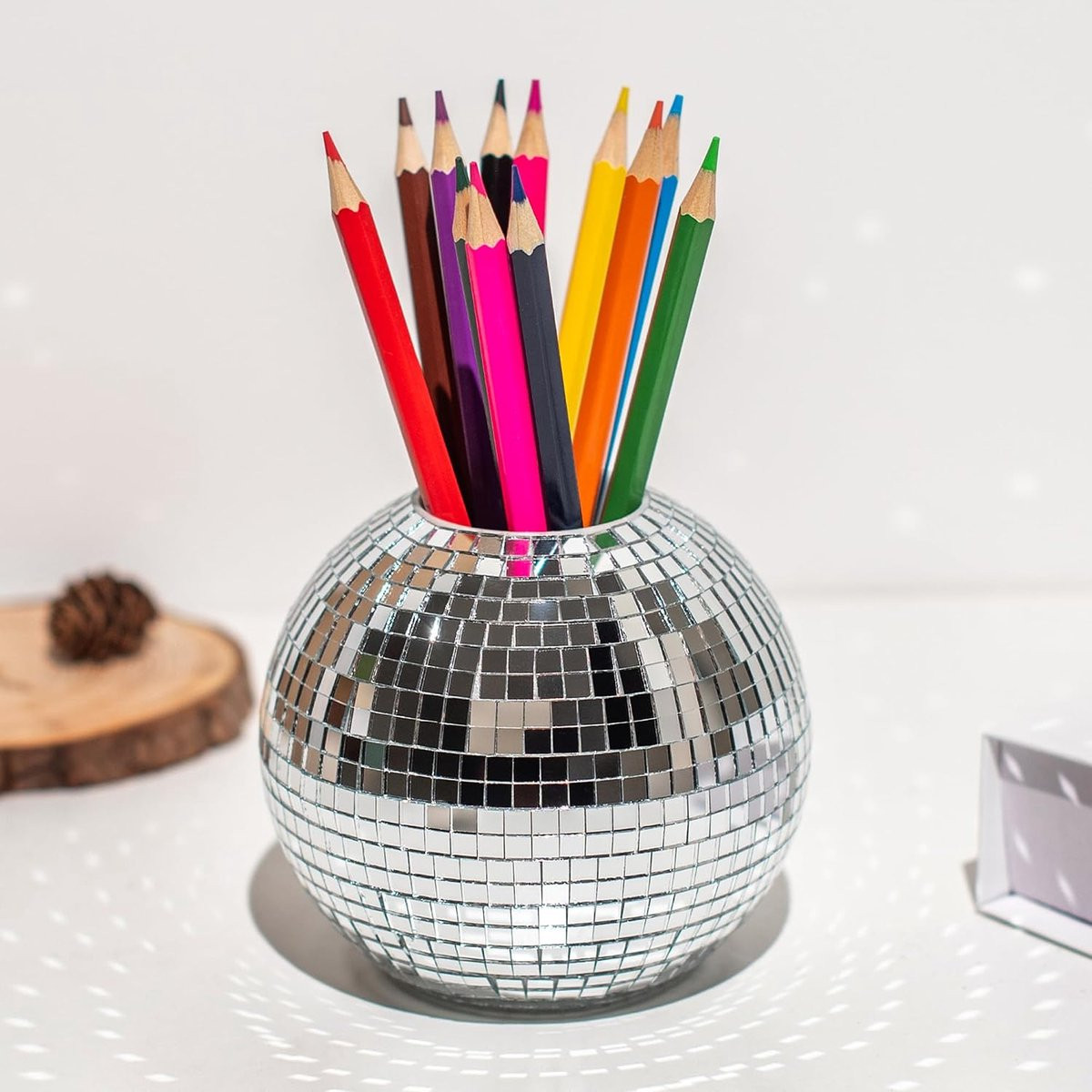 Disco Ball Pen en Make-up Penseel Organizer - 10,2 cm