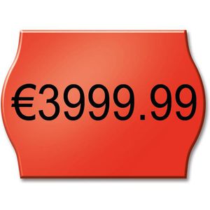 METO Preisetiketten 9506156, rot, 22 x 12 mm, ablösbar, 6 Rollen à 1000 Stück
