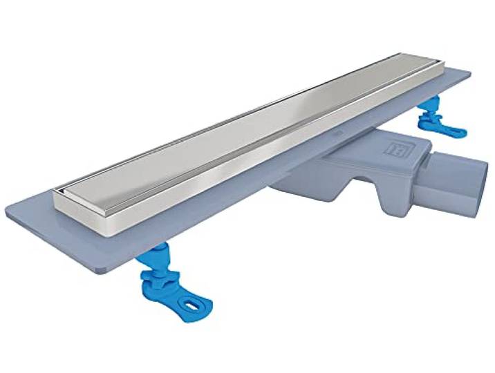 FIRST PLAST PRBR806IN Siphon-Kanal aus ABS mit Edelstahlgitter. Maße: 800 x 60 mm, Edelstahl