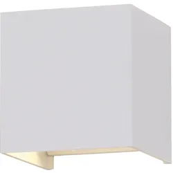 Wandlampe Aussen Up and Down Leuchten Aussen LED Wandleuchte Außen, einstellbarer Lichtkegel, Alu weiß, LED 5W 700lm neutralweiß, LxBxH 10x10x10 cm