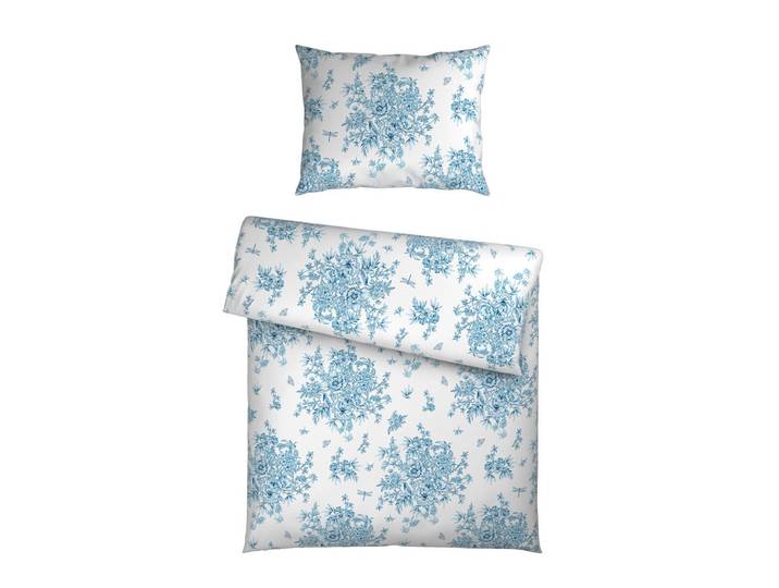 Esposa Bettwäscheset, Blau, Weiss, Textil, 160x210 cm, Oeko-Tex® Standard 100, Oeko-Tex® Made IN Green, pflegeleicht, hautfreundlich, Heimtextilien, Bettwäsche, Bettwäsche, Satin Bettwäsche