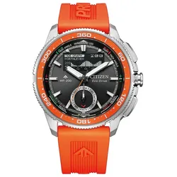 Citizen JV3000-13E Promaster Eco-Drive Solar-Herrenuhr Wave Tracker Orange