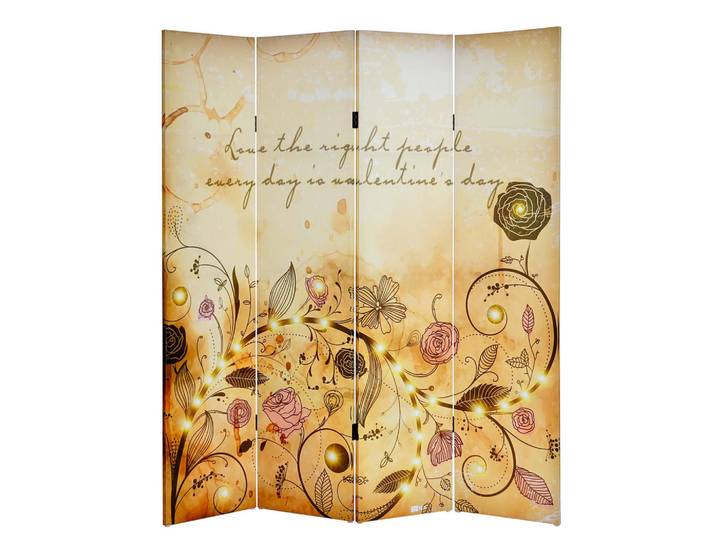 Jamb Led-Paravent Glownetzbetrieben Beige, Holz, Tanne, 160x180x2 cm, Büromöbel, Bürozubehör