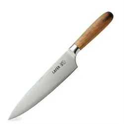 LAFER Signature Edition Kochmesser 20cm Damaststahl Klinge Griff aus Fasseiche