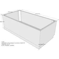 Badewannenträger passend für Mauersberger Jucunda 180 × 90 × 48 cm