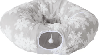 Inspire Curations Plush Donut Cat Tunnel Bed Cozy Peekaboo Play Tunnel & Sleeping Nest f
