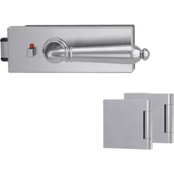 Griffwerk Glastürbeschlag PURISTO S mit Griff CAROLA smart2lock Flüster 3-tlg. Bänder CAROLA Samtgrau