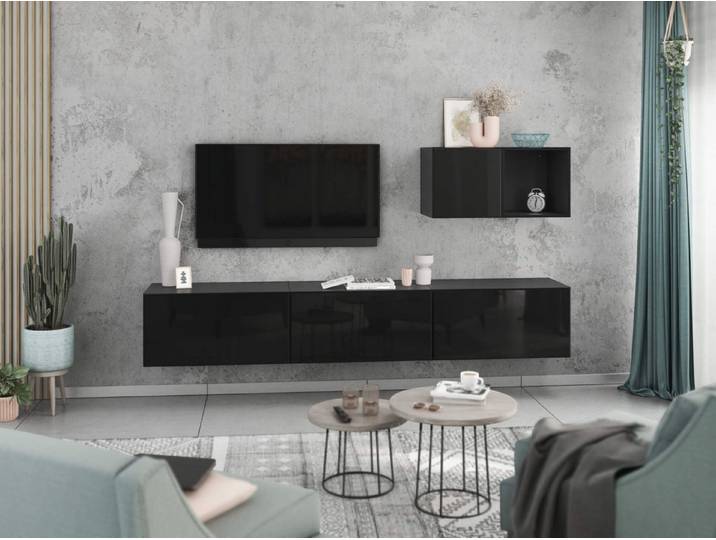 moebel-dich-auf Wohnwand VARIANTO 5, (5- teilig., 3x Schrank mit Klappe, 1x Regal offen, 1x Schrank mit Tür)