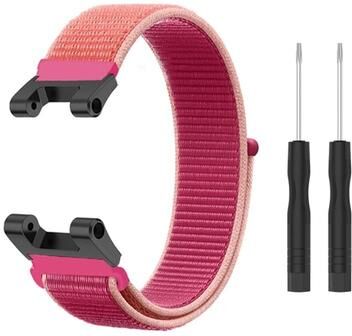 Everyday Crate Amazfit T Rex T Rex Pro Ares Nylon Watch Band Adjustable Replacement Strap rose Red